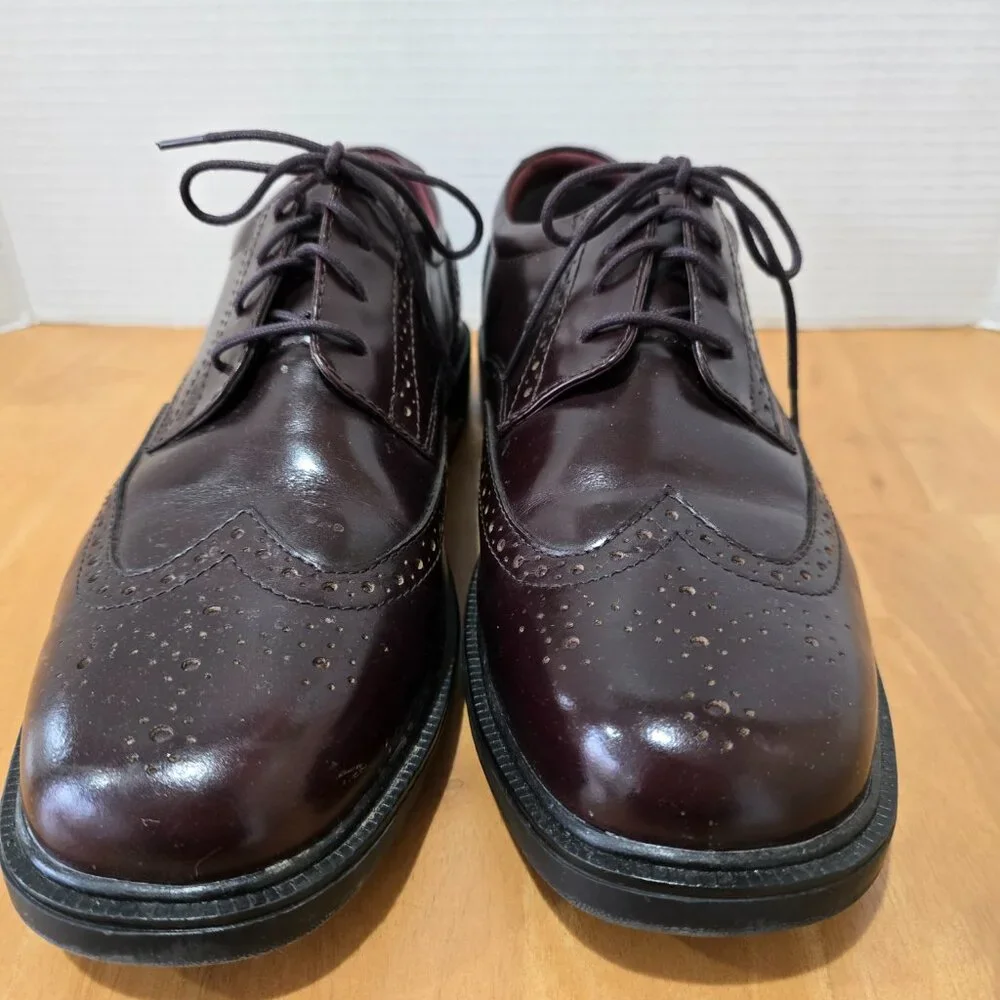 Nunn Bush Wingtip Oxford Dynamic Comfort Slip Resistant Drk Burgundy Leather 10W